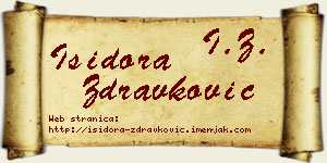 Isidora Zdravković vizit kartica